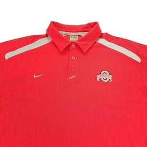 Ohio State Buckeyes‎ Polo Shirt Mens X Large Nike Team Red Gray NCAA Football